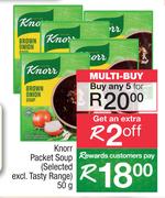 Knorr Packet Soup (Selected Excl. Tasty Range)-For Any 5 x 50g