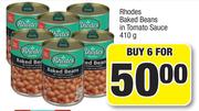 Rhodes Baked Beans In Tomato Sauce-For 6 x 410g