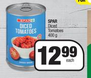 Spar Diced Tomatoes-400g Each