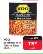 Koo Baked Beans In Tomato Sauce-3.06Kg Each