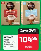 Nescafe Gold Cappuccino (All Variants)-20 x 12.5/18g