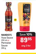 Nando's Vusa Sauce 250ml Or Perinaise Sauce-For Any 2 x 265g