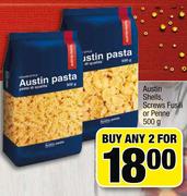 Austin Shells, Screws Fusili Or Penne-2X500g