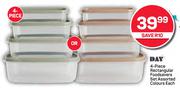DAY 4-Piece Rectangular Foodsavers Set (Assorted Colours)-Each