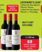 Leopard's Leap Cabernet Sauvignon/Merlot, Shiraz, Cabernet Sauvignon, Merlot Or Pinotage-750ml