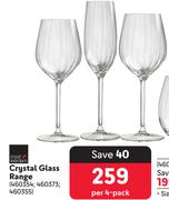 Crystal Glass Range-Per 4 Pack