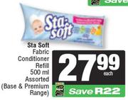 Sta Soft Fabric Conditioner Refill 500ml Assorted (Base & Premium Range)-Each
