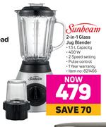 Sunbeam 2 In 1 Glass Jug Blender