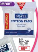 Softi Cotton Pads Value Pack-4 x 80 Pieces