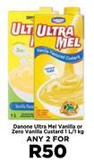 Danone Ultra Mel Vanilla Or Zero Vanilla Custard 1L/1Kg-For Any 2
