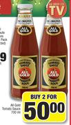 All Gold Tomato Sauce-For 2 x 700ml