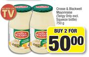 Crosse & Blackwell Mayonnaise (Tangy Only Excl. Squeeze Bottle)-For 2 x 750g