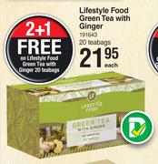 Lifestyle Food Green Tea With Ginger 20 Teabags-Each