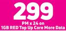 Vivo Y1s 4G Smartphone-On 1GB Red Top Up Core More Data (24 Month)
