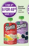 Squish Pouches Assorted-For 6 x 110ml