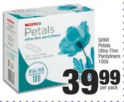 Spar Petals Ultra Thin Pantyliners-100's Per Pack