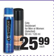 Coty Deodorant For Men Or Woman (Selected)-90ml/ 120ml Each