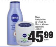 Nivea Body Lotion Or Cream For Men Or Women (Selected)-400ml Each