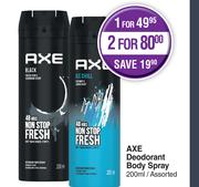 Axe Deodorant Body Spray Assorted-For 2 x 200ml