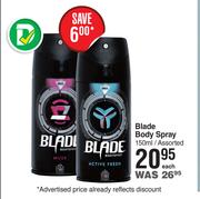 Blade Body Spray Assorted-150ml Each