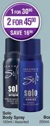 Lentheric Solo Body Spray Assorted-For 2 x 150ml