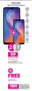 2 x Tecno Spark 6 Go 4G Smartphone-On Red Flexi 125 + On Promo 65