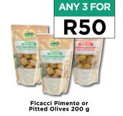 Ficacci Pimento Or Pitted Olives-For Any 3 x 200g