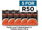 Food Lover's Baked Beans In Tomato Sauce-For 5 x 410g