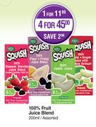 Squish 100% Fruit Juice Blend Assorted-For 4 x 200ml