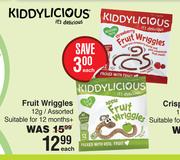 Kiddy Licious Fruit Wriggles Assorted-12g Each