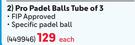 Dunlop Pro Padel Balls Tube Of 3-Per Set