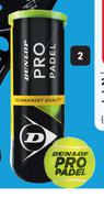 Dunlop Pro Padel Balls Tube Of 3-Per Set