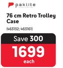 Paklite 76cm Retro Trolley Case 463132, 463161-Each