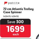Paklite 72cm Atlantis Trolley Case Spinner 429479, 429476-Each