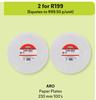 Aro Paper Plates 230mm-For 2 x 100's