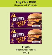 Steers Beef Burger Patties-For Any 2 x 600g