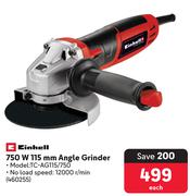 Einhell 750W 115mm Angle Grinder TC-AG115/750