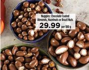 Nuggles: Chocolate Coated, Almonds, Hazelnuts Or Brazil Nuts-Per 100g