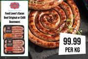 Food Lover's Karan Beef Original Or Chilli Boerewors-Per Kg