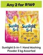 Sunlight 5 In 1 Hand Washing Powder Assorted-For Any 2 x 3Kg 