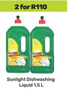 Sunlight Dishwashing Liquid-For Any 2 x 1.5L