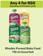 Rhodes Pureed Baby Food Assorted-For Any 4 x 110ml
