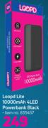 Loopd Lite 10000 Mah 4 LED Powerbank Black