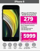 Apple iPhone 8 CPO Black 64GB Smartphone-Each