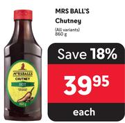 Mrs Balls Chutney (All Variants)-860g Each