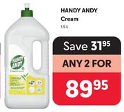 Handy Andy Cream-For Any 2 x 1.5Ltr