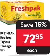 Freshpak Rooibos Tagless Teabags-160's Pack Each