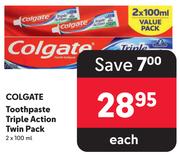 Colgate Triple Action (Twin Pack) Toothpaste-2 x 100ml