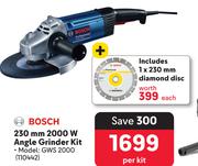 Bosch 230mm 2000W Angle Grinder Kit GWS 2000