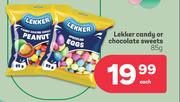 Lekker Candy Or Chocolate Sweets-85g Each